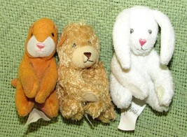 Only Hearts Pets Mini Plush Lot Cat Bunny Bear w/STICKY Hands For Hugging 3&quot; - £10.07 GBP