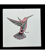 Southwest Styled Pink Hummingbird on Vintage White Ceramic Tile by Rob 6... - £27.75 GBP