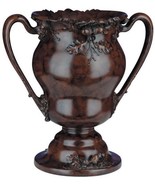 Centerpiece TRADITIONAL Lodge Acorn Urn Chocolate Brown Resin Hand-Painted - £289.56 GBP