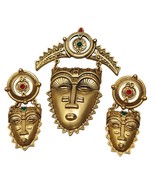 Vintage 1993 Avon Tribal African Aztec Egyptian Inspired Mask Brooch-Ear... - $64.46 CAD