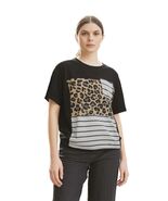 Women Top Unbranded Women Color Block Leopard Stripe Top Size Small Multi - $154.50 MXN
