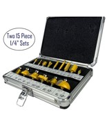 30 EDM ROUTER BITS - 2 Cases of 15 - 1/4&quot; Shank Bits Tungsten Carbide Edges - €30,80 EUR