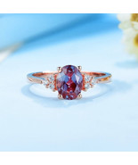 Alexandrite Engagement Ring Gemstone 925 Sterling Silver For Women Rose ... - £70.11 GBP