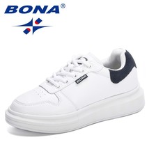 BONA 2021 New Arrival Popular Platform Vulcanized Shoes Women Walking Sneakers C - £47.14 GBP