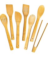 Wooden Spoons for Cooking 7-Piece, Kitchen Nonstick Bamboo Cooking Utens... - £11.79 GBP