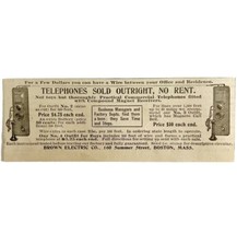Brown Electric Telephones 1894 Advertisement Victorian Communication ADB... - £7.85 GBP
