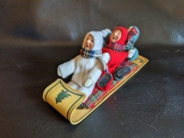 Choix des Acheteurs 3 Enfants Sur Bois Toboggan Luge Rouge Vert Blanc Ne... - $3,283.23 MXN