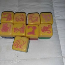 Vintage Tiny Tot Rattle Blox Baby Blocks with Animal Pictures Set of 9 - $15.00