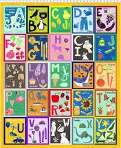 36&quot; X 44&quot; Panel ABC&#39;s of Color Alphabet Kids Cotton Fabric Panel D583.83 - £12.95 GBP