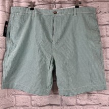 Chaps Uomo Pantaloncini 42 Girovita Piatto Avanti Verde Percalle Stampa ... - $20.78
