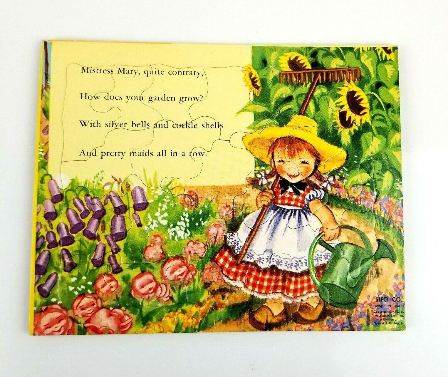 Primary image for Vintage Sifo Nursery Rhyme Puzzle Mary Mary Quite Contrary Tray Inlay 9Z1 1954