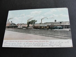 Factories, Geo. E. Keith Co. Brockton, Mass. Ben Franklin 1 cent-1908 Postcard. - £29.60 GBP