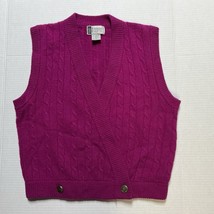 Vintage SK &amp; Company Lambswool &amp; Angora Rabbit Hair Pink Cable Knit Vest... - $24.22