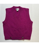 Vintage SK &amp; Company Lambswool &amp; Angora Rabbit Hair Pink Cable Knit Vest... - $24.22