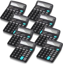 Konohan 8 Pcs\. 12-Digit Calculator, Solar Basic Desktop, School (Black). - £31.91 GBP