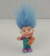 Vintage 1991 Applause Magic Trolls Babies Jasmine In Pajamas With Teddy 3" Doll - $14.54