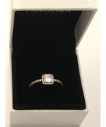 Genuine Pandora Rose Square Sparkle Halo CZ Ring Size 9 - $89.95