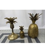 Brass Pineapple Bell Candle Holder Trinket Box Storage Lot - £37.53 GBP