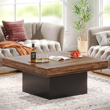 Coffee Table Square LED Coffee Table Engineered Wood Low Coffee Table - £220.52 GBP