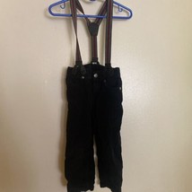 Koalakids Baby Boy Black Corduroy Pants With Suspenders 18 To 24 Months - $4.99