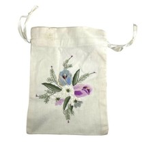 Embroidered Victorian Gift Bag Jewelry Dry Flower Potpourri Bag Floral 5X7 - £11.19 GBP