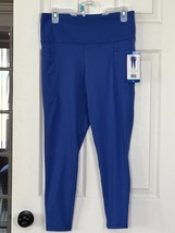 Danskin Women&#39;s Large Leggings Blue Athletic Stretch 7/8 Pockets New! - $10.40