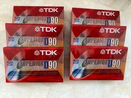 TDK D90 Blank Cassettes (6) Total Superior Normal Bias New Sealed - £12.48 GBP