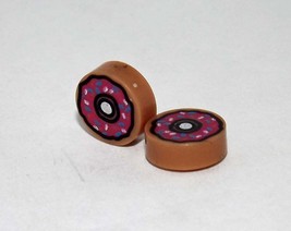 Minifigure Custom Toy Donut Candy Sweets set of 2 brick pieces - £0.86 GBP