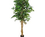 6.2Ft Artificial Ficus Silk Tree (75In) With Plastic Nursery Pot, Fake P... - $101.99