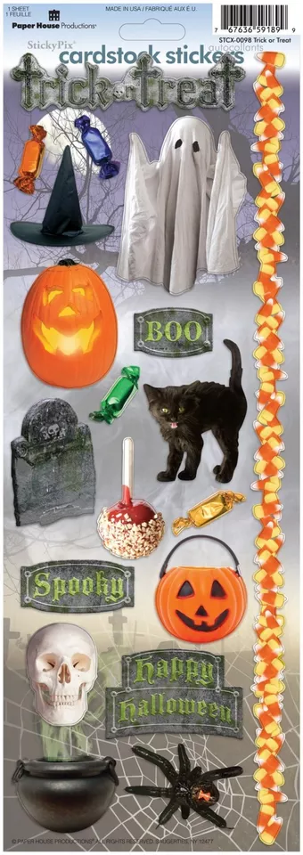 Scrapbooking Stickers 13&quot; Halloween Trick Treat Candy Ghost - $11.99