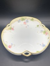 Hand Painted Nippon Cloverleaf Bowl Florals and Gold Relief And Handles - £13.16 GBP