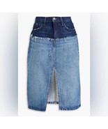 FRAME Distressed denim midi skirt size 24 US 2 - £62.52 GBP