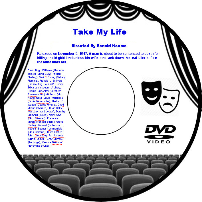 Take My Life 1947 DVD Film Thriller Ronald Neame Hugh Williams Greta G