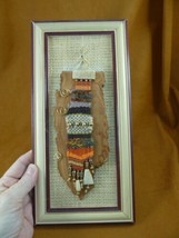 G-71 layered rust wool hand knit framed beach driftwood CA art Charlotte... - $51.41