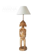 West African Vintage Senufo Maternity Mother-Baby Statue Table Lamp for ... - $299.00