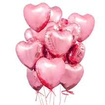 Heart Shaped Foil Balloons For Valentines Day Party Decorations - Pack Of 15 -Fo - £12.82 GBP