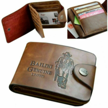 Men&#39;s Retro Cowboy Leather Wallet ID Card Holder Purse Clutch Wallets Bi... - $6.92
