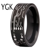Fashion Jewelry Wedding Ring For Women Man Simple Classical Circuit Board Design - £29.27 GBP