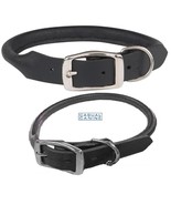PREMIUM LATIGO ROLLED LEATHER Heavy Duty Round Adjustable DOG COLLAR*BLA... - €10,27 EUR+