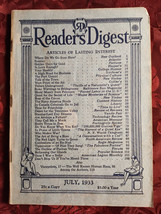 Readers Digest July 1933 Hilaire Belloc Odell Shepherd Raymond Ditmars A A Berle - £10.07 GBP