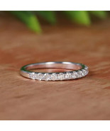 1Ct Round Lab Created Diamond Wedding Band in 14k White Gold Plated - $2,540.07 MXN