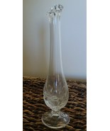 Fenton Clear ~ Art Glass ~ Bud Vase ~ Inverted Strawberry Design - $44.88