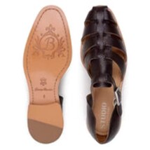 Belvedere Men's Elio sandal Italian Deerskin Leather Brown image 3