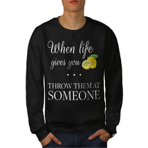 Wellcoda Life Lemon Throw Mens Sweatshirt, Funny Casual Pullover Jumper - £23.92 GBP+