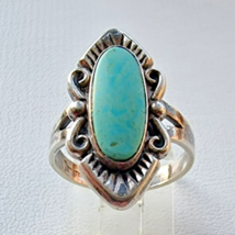 BELL TRADING POST NAVAJO NATURAL TURQUOISE 925 STERLING SILVER RING SIZE... - $1,425.81 MXN