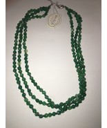 Iris &amp; Lily London Silver &amp; Genuine Gemstone green 3 Layers Necklace new - $60.50 CAD