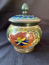 antique dutch Gouda pottery lidded tobacco Jar Approx 1920. Several marks - $139.00
