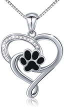 Mothers Day Gifts for Mom Wife, S925 Sterling Silver Puppy Dog Cat Pet Paw Print - £34.97 GBP
