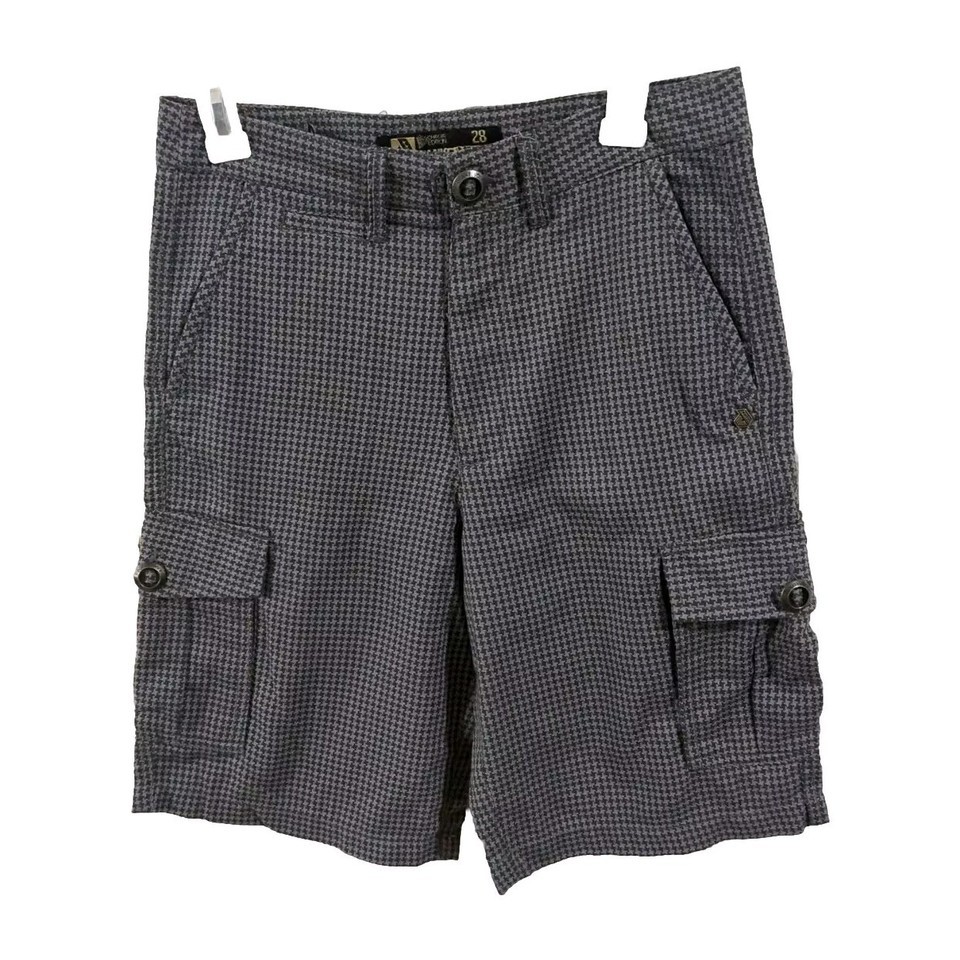 Dunkelvolk Charter Edition Cargo Shorts Mens Sz 28 Gray Plaid Pockets Be... - £18.53 GBP