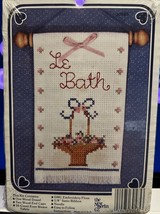 Brand New Welcome Friends Crosstitch Kit Le Bath Small Hanging Banner Wo... - $7.80